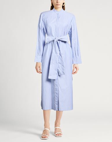 Woman Midi dress Sky blue Size 10 Cotton
