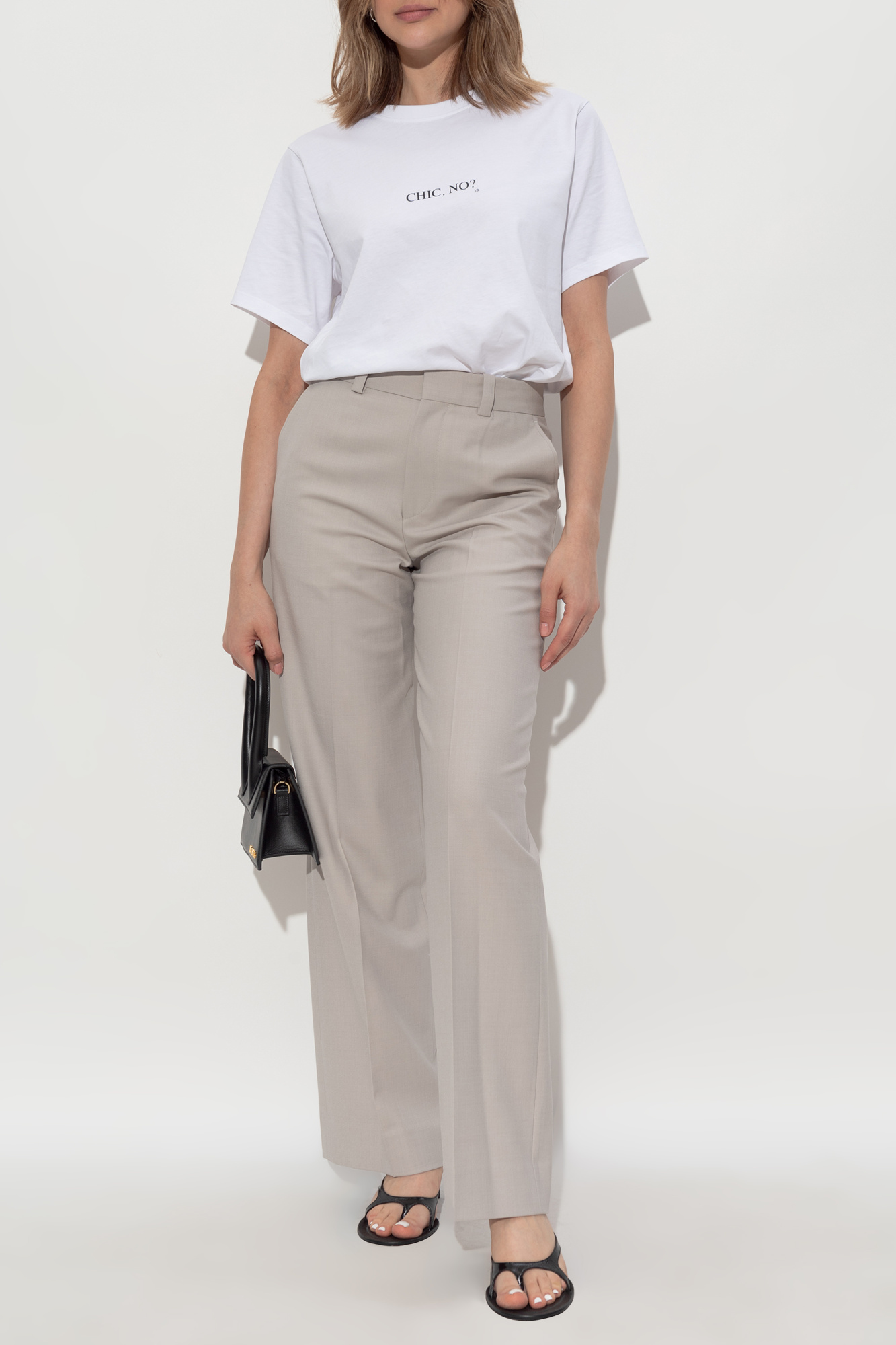 Victoria Beckham Creased Trousers, Women's, Grey