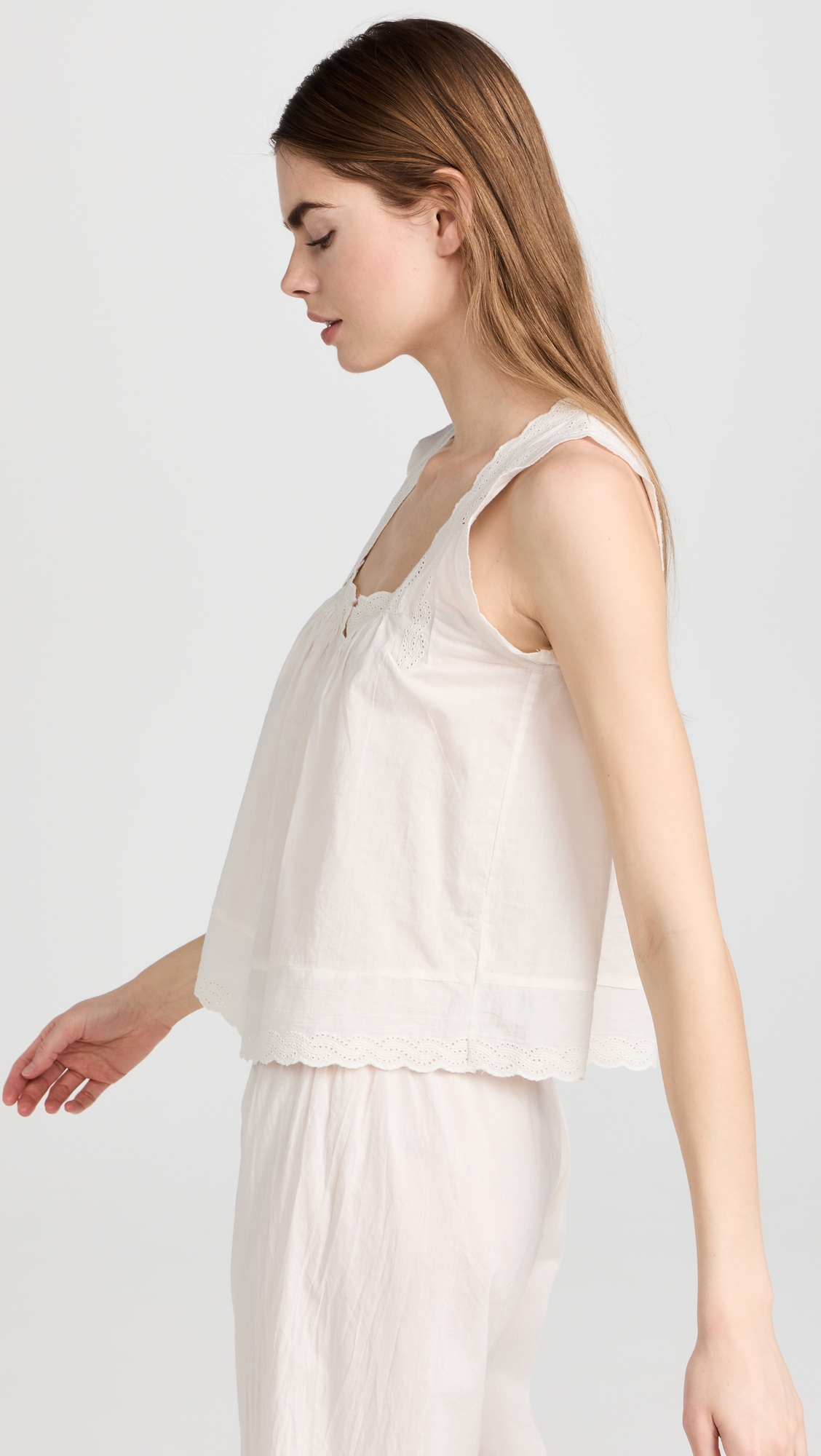 The Eyelet Tank True White
