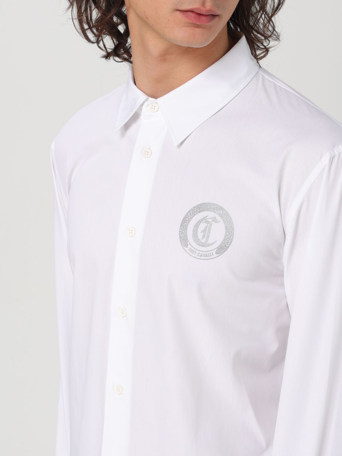 Logo-print cotton shirt - White