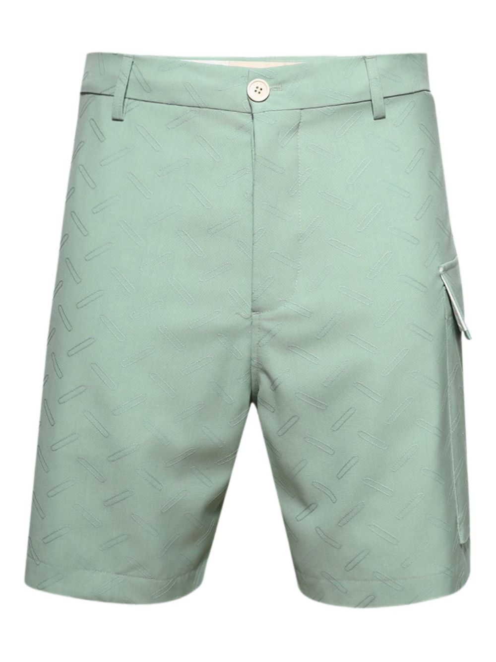 Geometric-print tailored shorts - Green