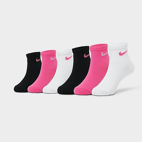 Girls' Toddler Metallic Swoosh Quarter Socks (6-Pack)