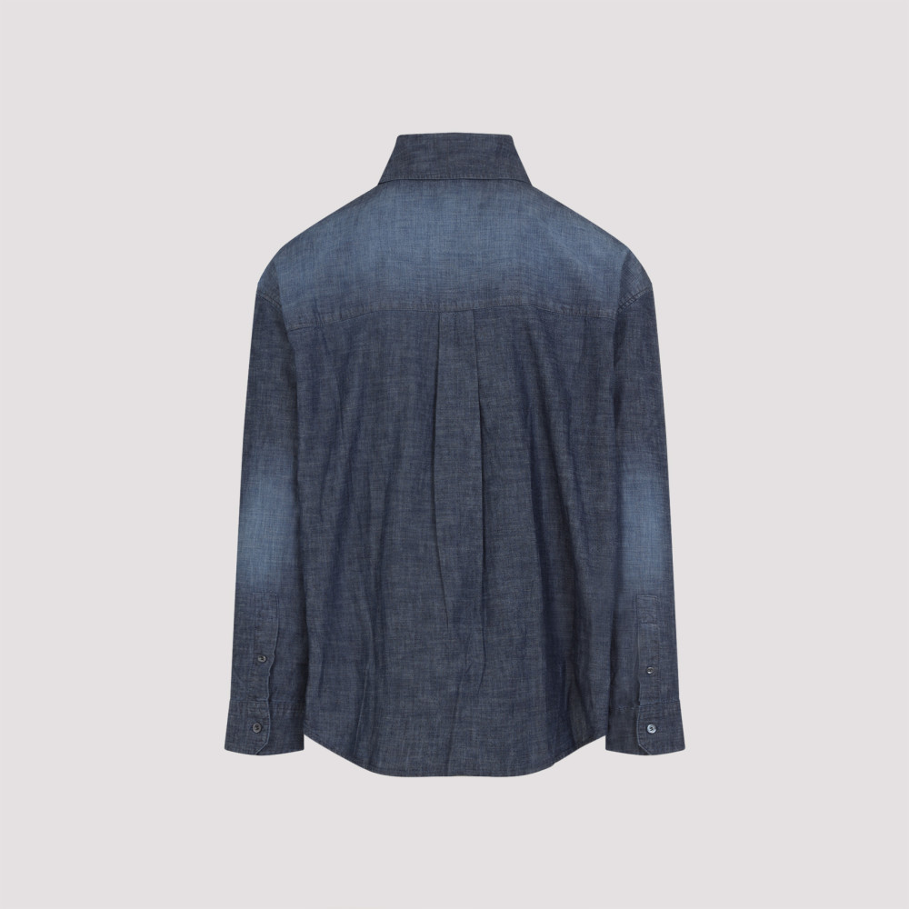 Blue Logo Denim Shirt