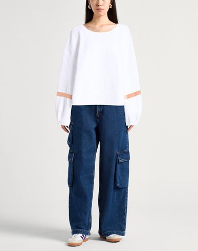Woman Sweatshirt White Size XXL Polyester, Cotton, Elastane