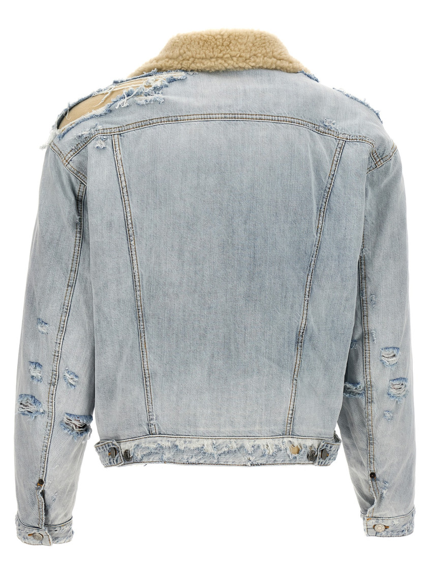 Denim Jacket With Teddy Lining