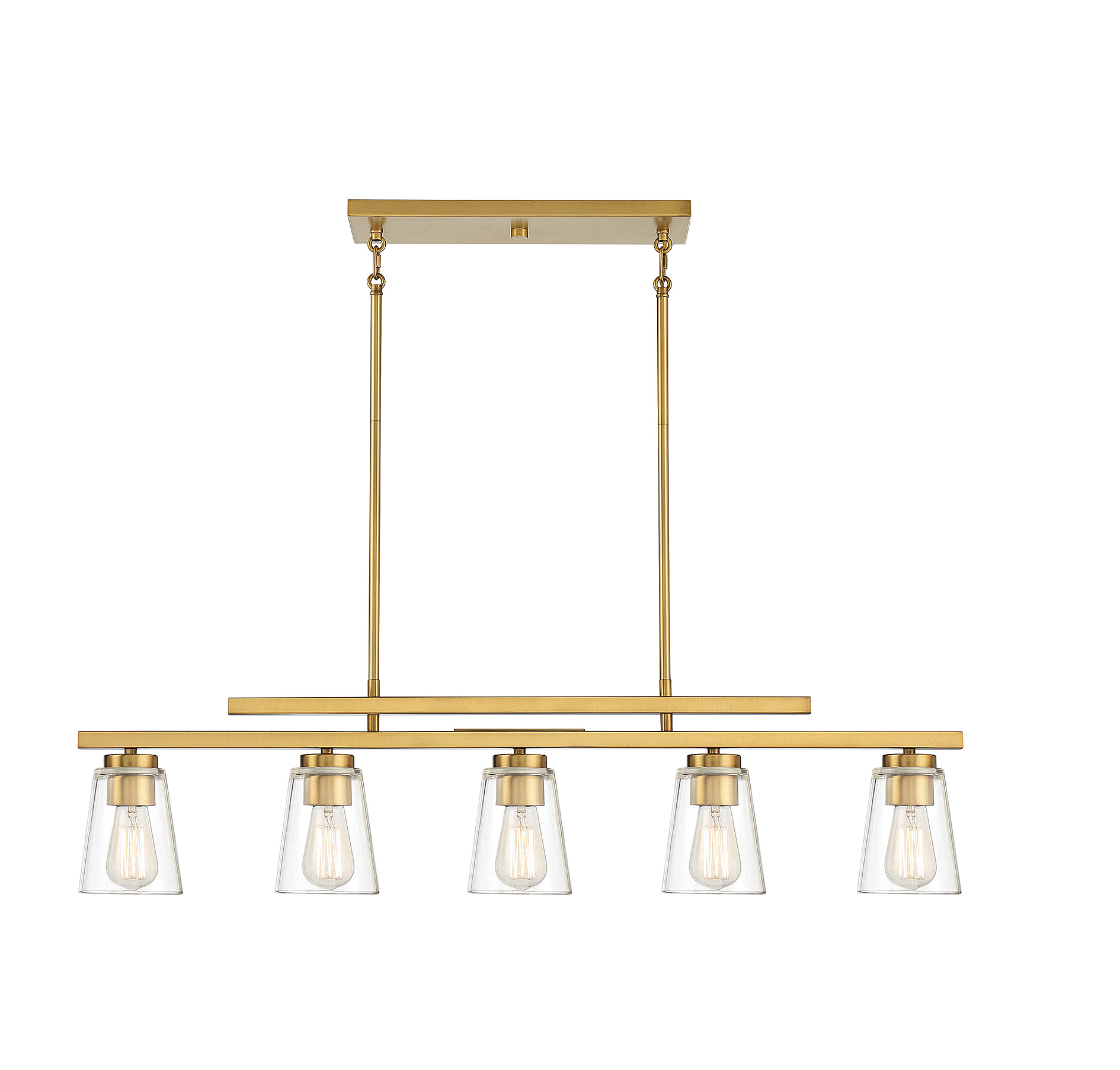 Savoy House Calhoun 5-Light Linear Chandelier in Warm Bras