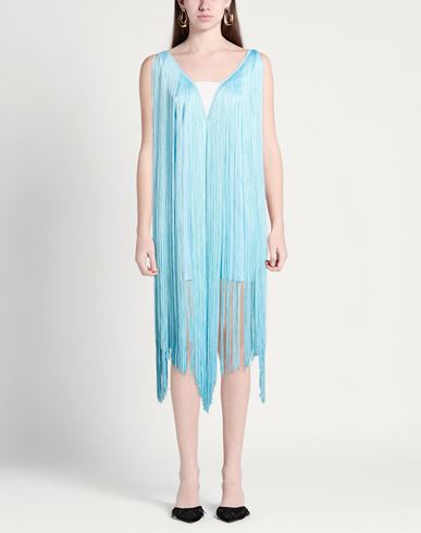 Woman Midi dress Sky blue Size L PES