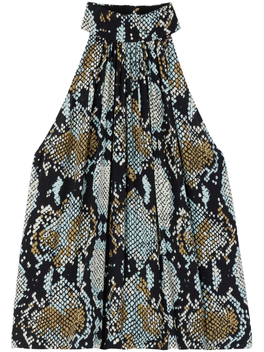 Snakeskin-print sleeveless top - Black
