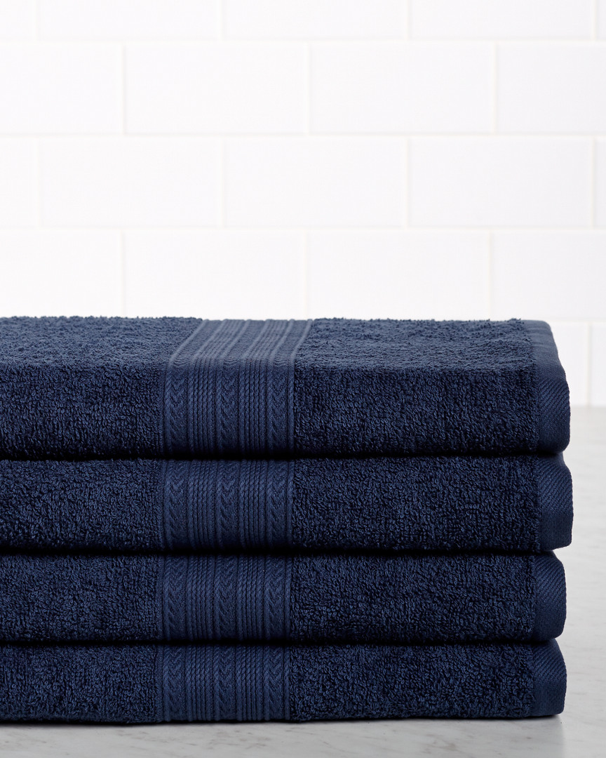 Eco-Friendly 4pc Solid Bath Cotton Towel Set