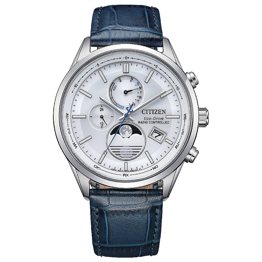 Eco-Drive Radio-Controlled Moon Phase White Dial Mens Watch BY1030-09A