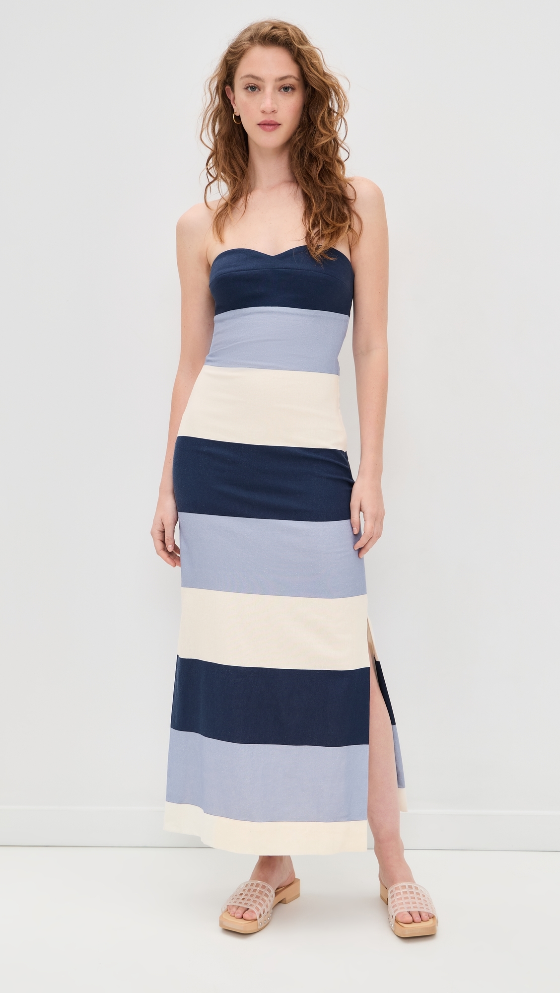 Sono Veri Dress Maxi Blue Stripes