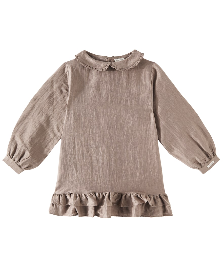 Luus ruffled hemp-blend dress