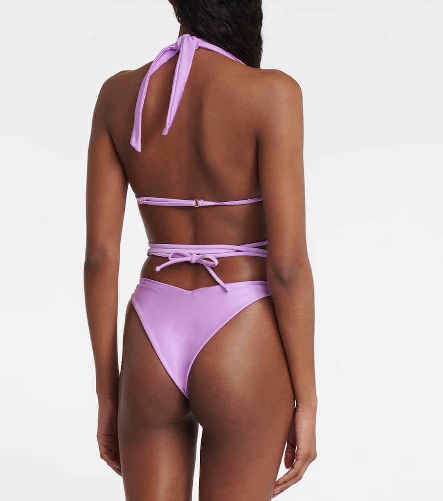 Pierced wrap bikini top
