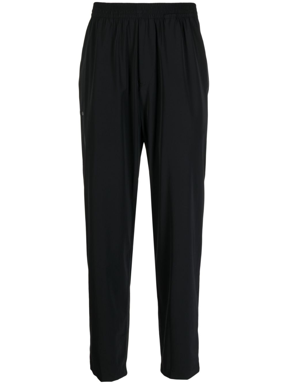 Logo-patch elasticated-waist trousers - Black