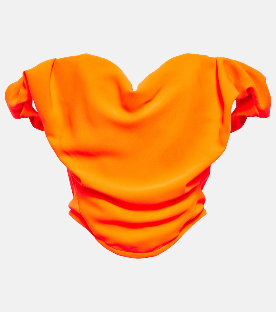 Sunday off-shoulder crêpe corset top