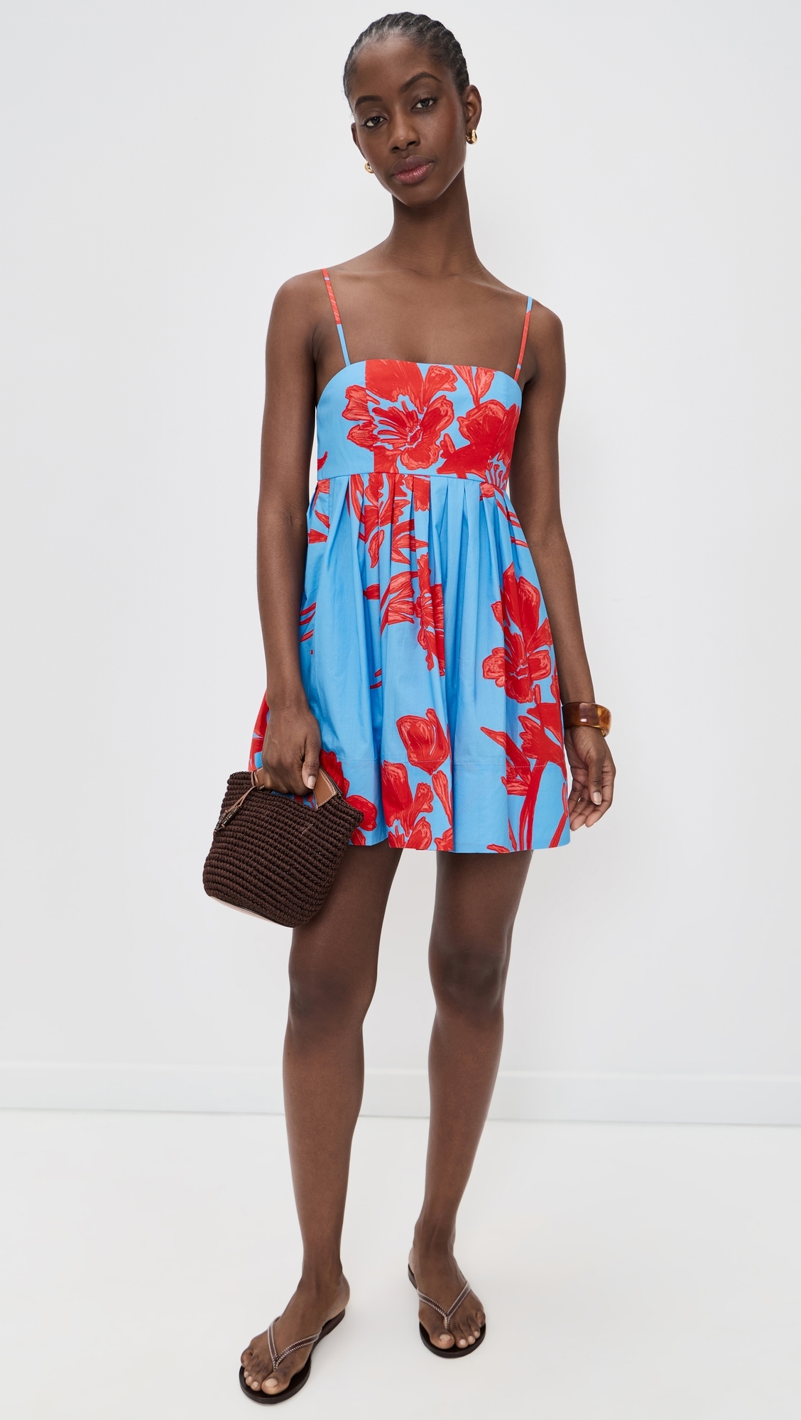 Leo Mini Dress Flora Shadow Sky