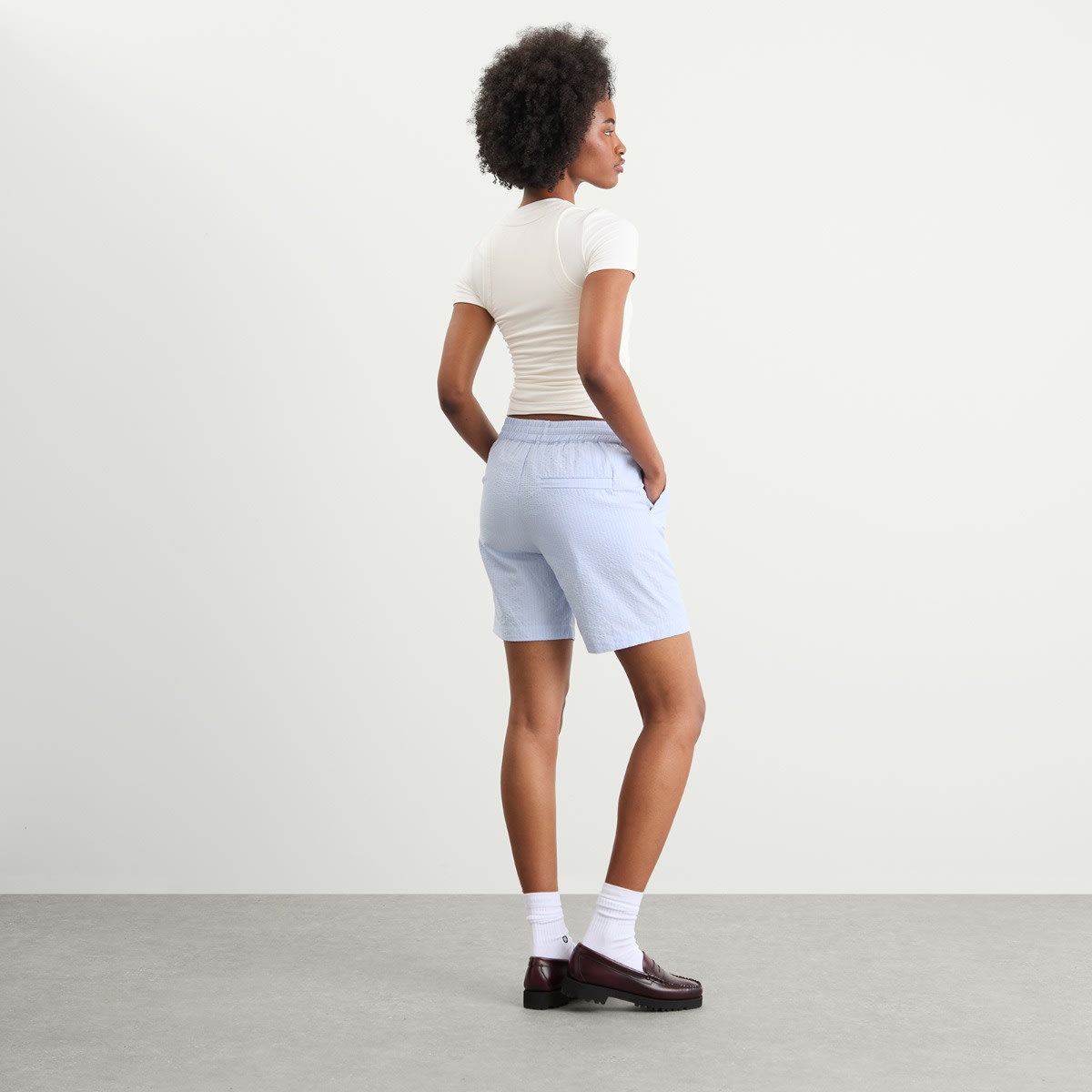 Women's Seersucker Box Fit Shorts Multi