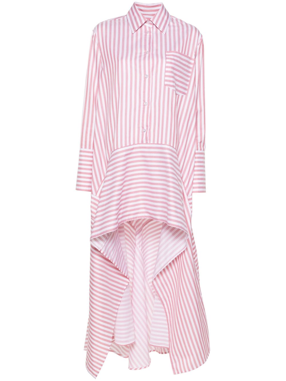 Violant asymmetric shirt maxi dress - Red
