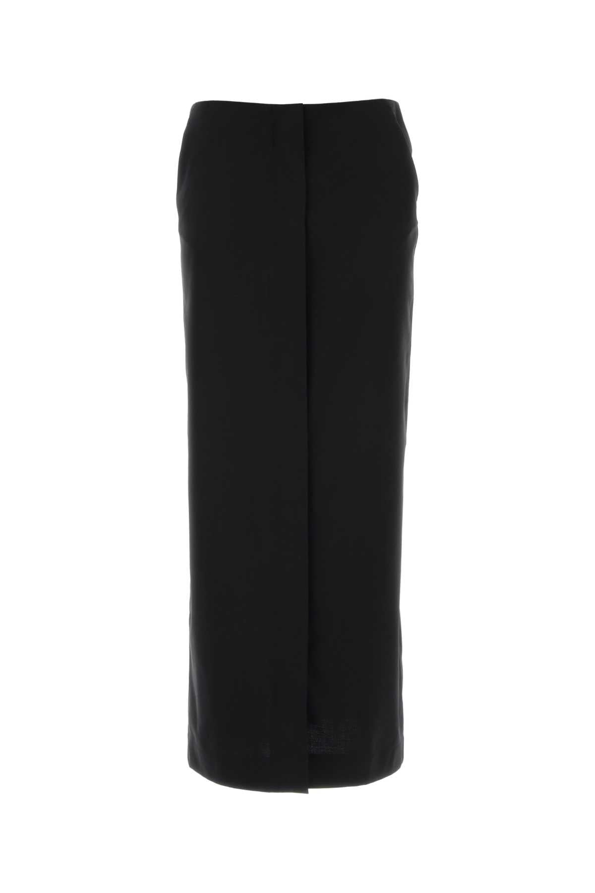 Polyester-Cotton Pencil Skirt — Black