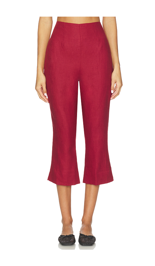 FAITHFULL THE BRAND Valeria Capri Pant in Red. - L also in M, S