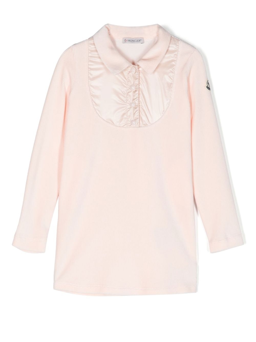 Logo-patch long-sleeve dress - Pink