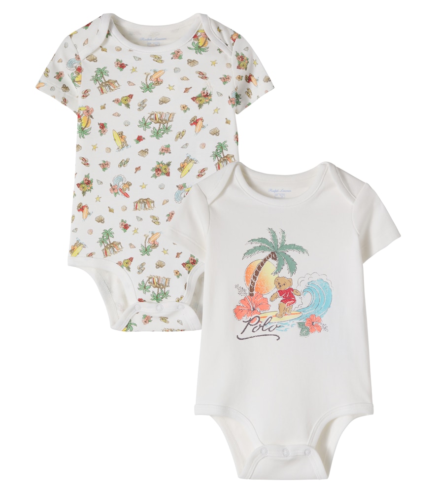 Baby Polo Bear set of 2 printed cotton onesie