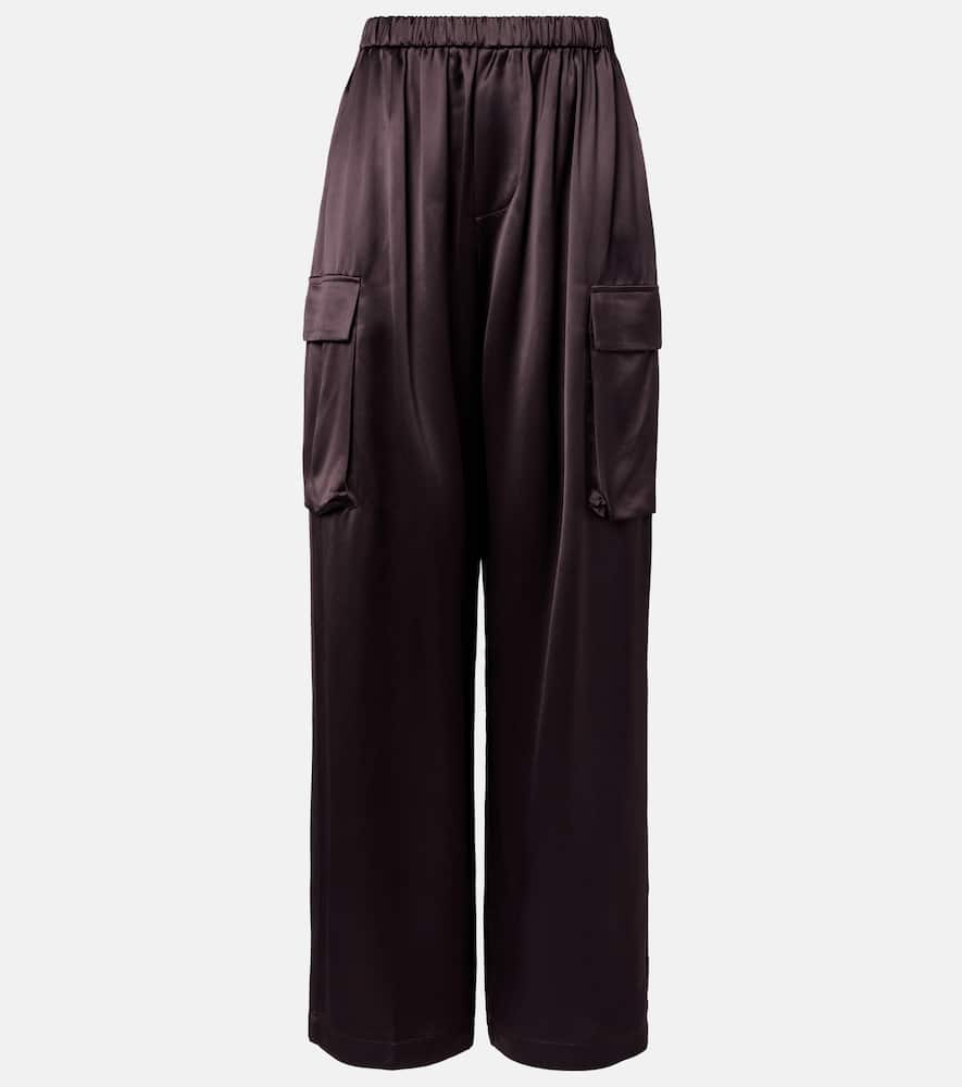 Delny satin cargo pants