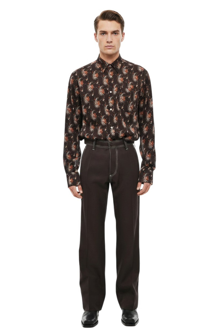 Dark Brown Regular Trousers