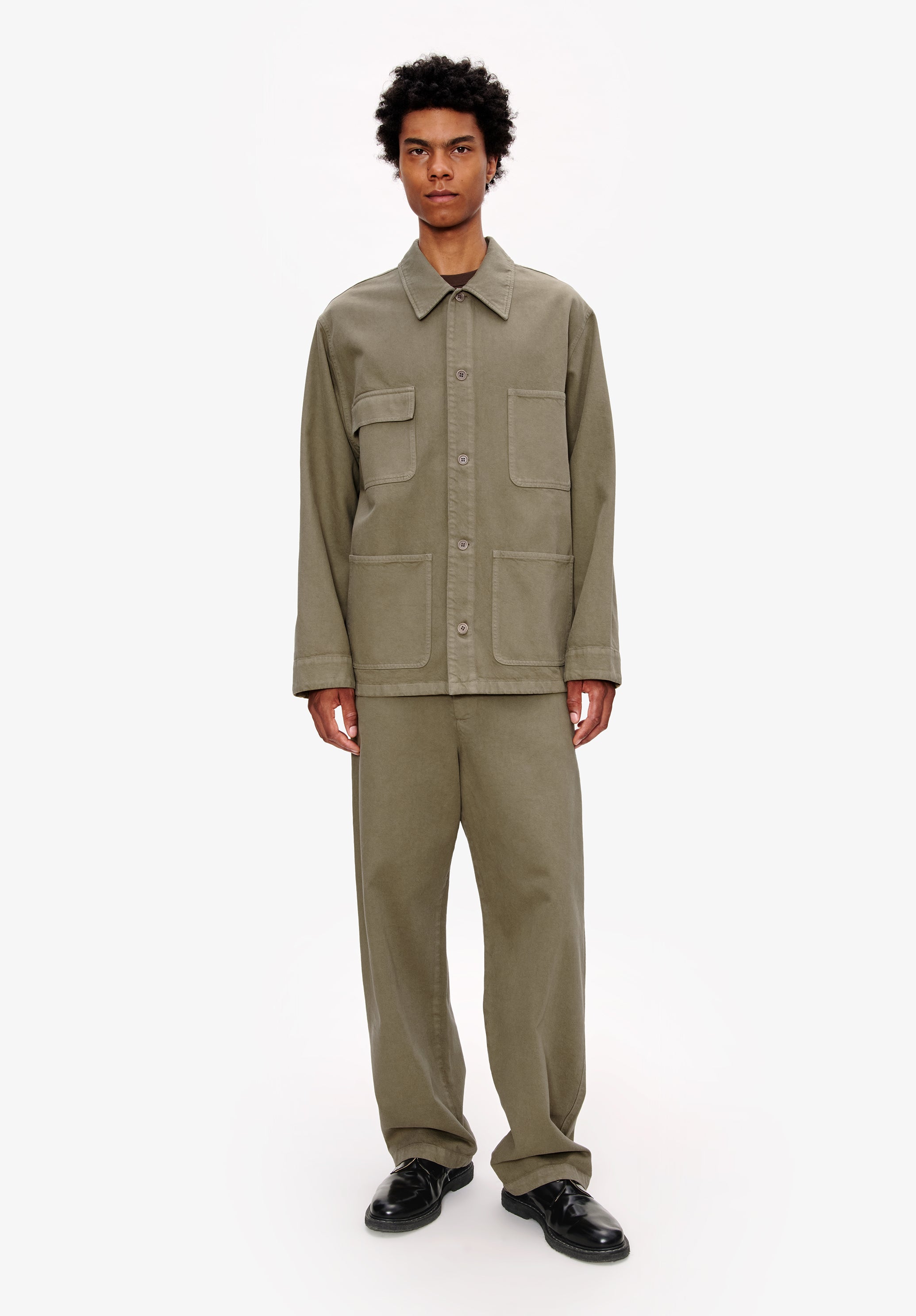 A. P.C. Men's Loose-fit overshirt-jacket Size: Extra Small in Emerald green
