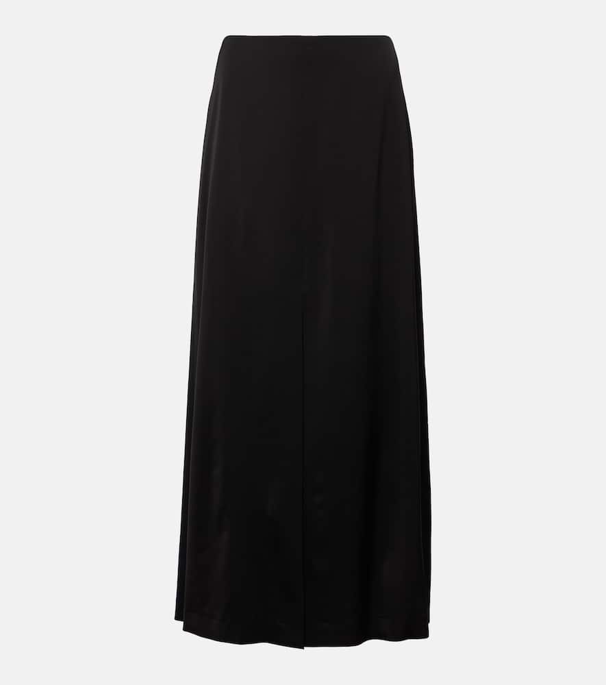 Satin crêpe maxi skirt