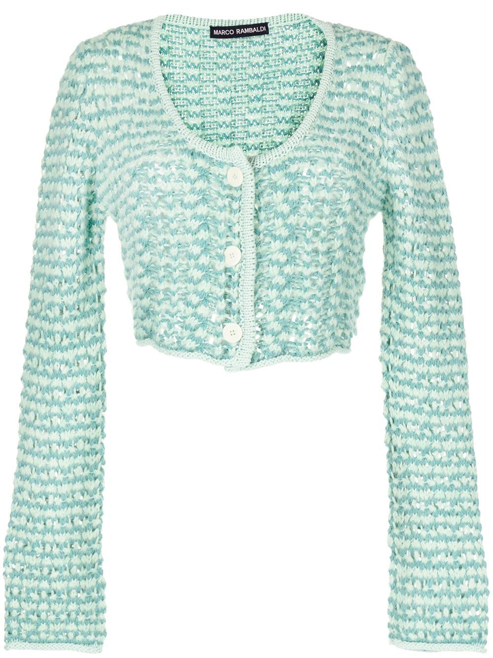 Chunky-knit button-down cardigan - Green