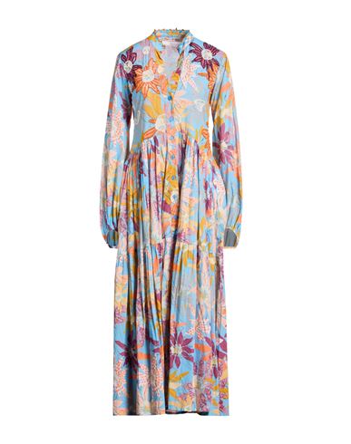 Woman Maxi dress Light blue Size L Cotton