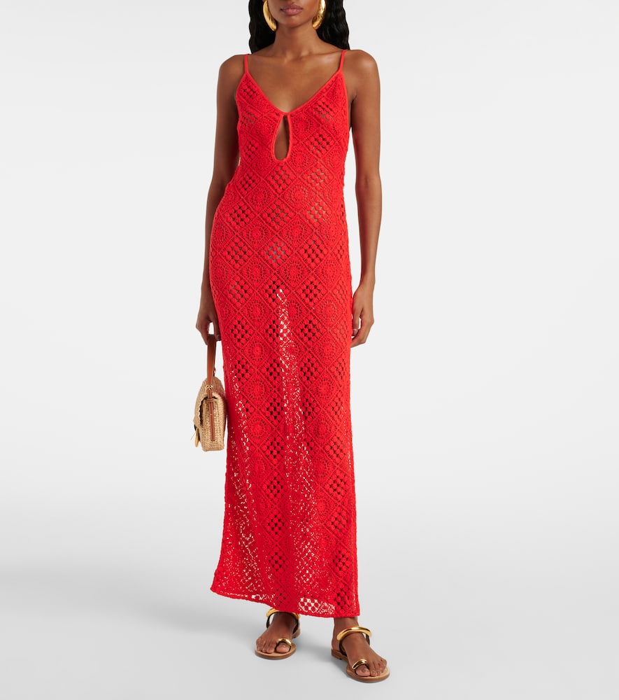 Rayure crochet cotton maxi dress