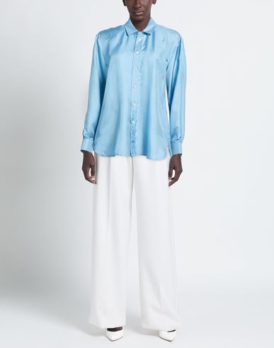 Garments Woman Shirt Azure Size S Silk