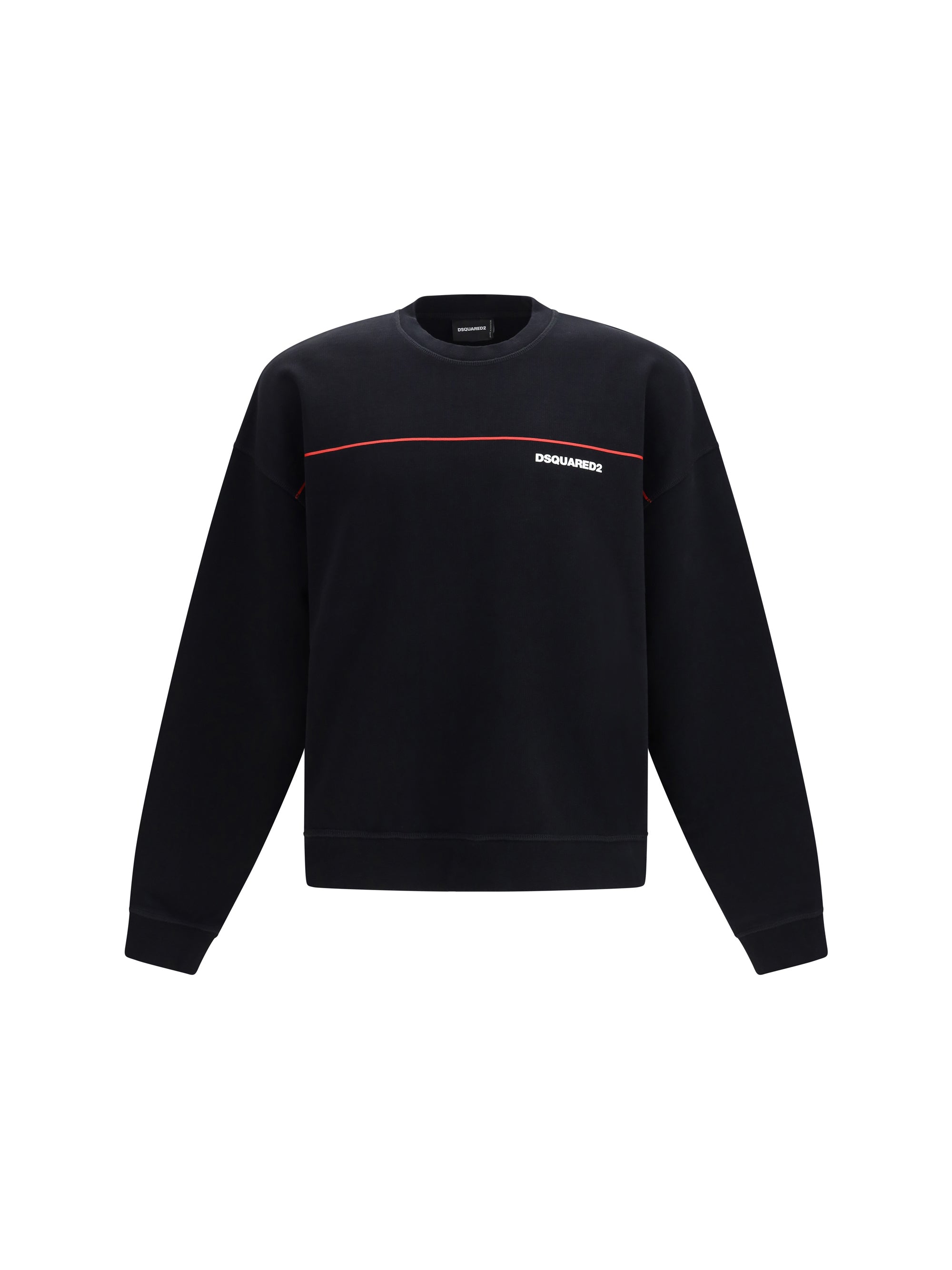 Logo-Print Crew Neck Sweatshirt — Black