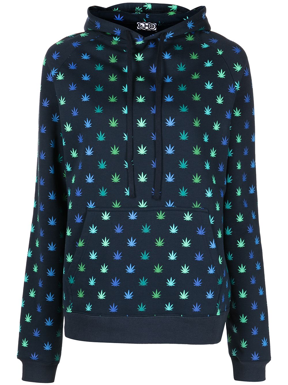 Weed print hoodie - Blue