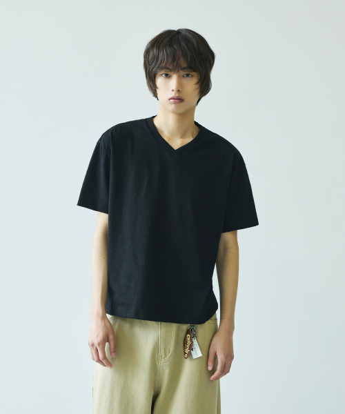 Crop V-Neck Short Sleeve T Shirt