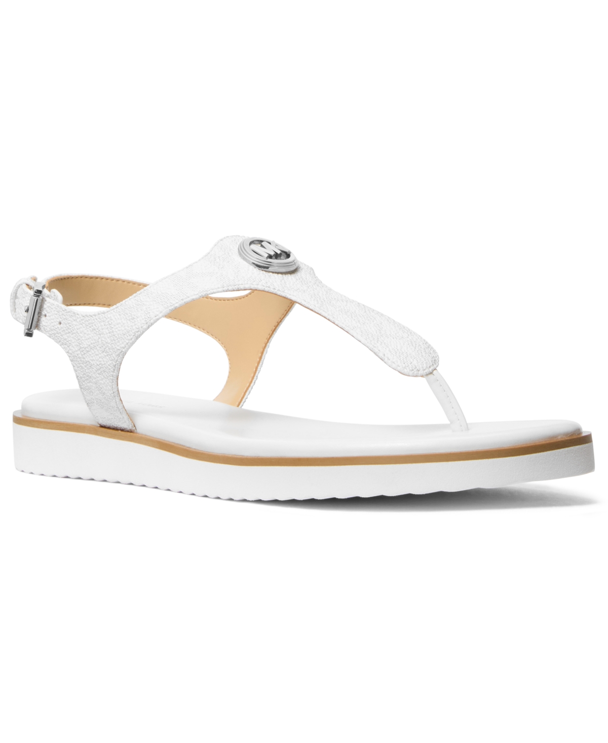 Women's Val Thong Round Toe Flat Sandals - Optic White Multi Canvas