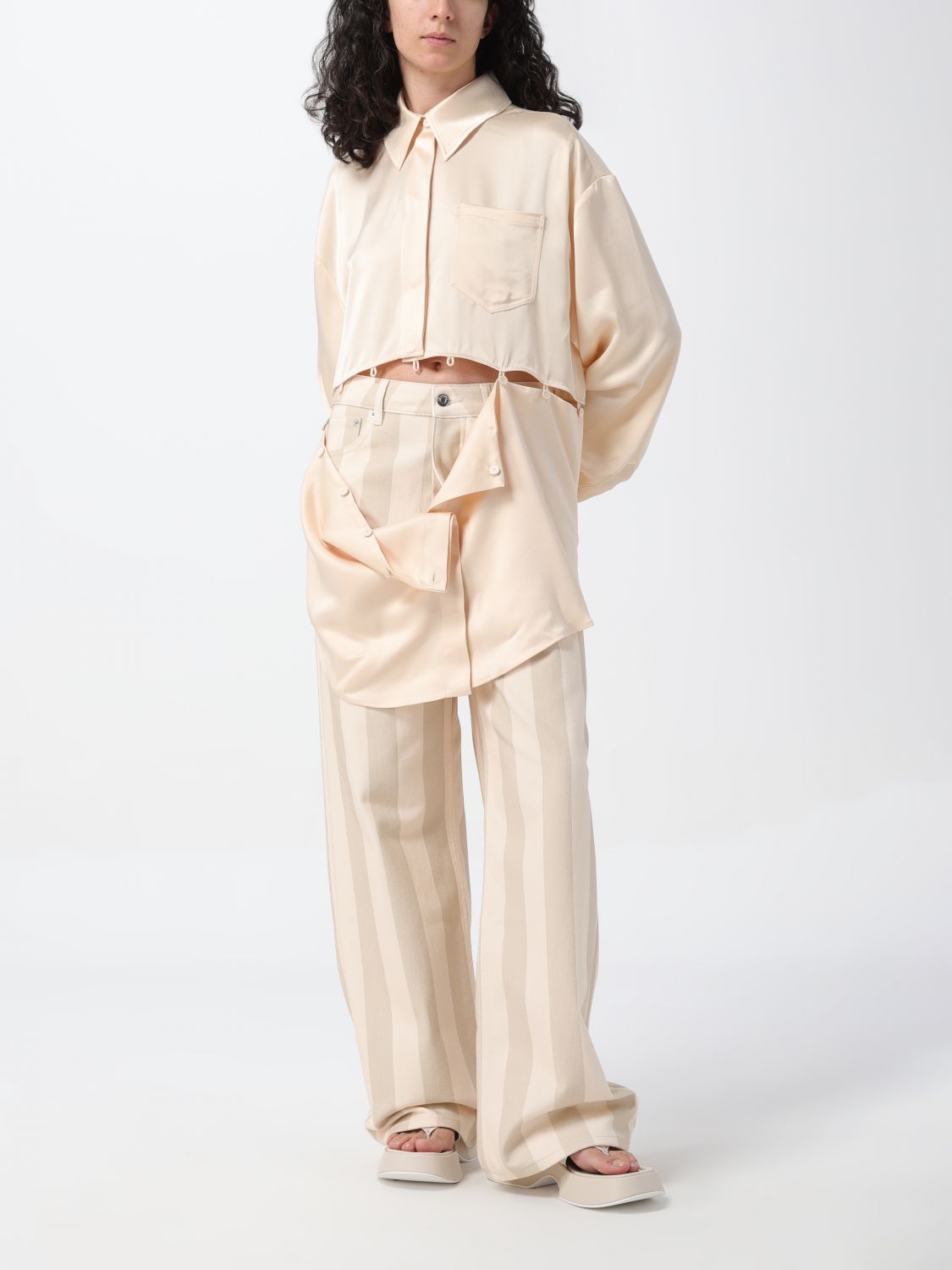Jeans Woman color Beige