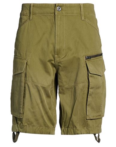 Man Shorts & Bermuda Shorts Military green Size 32 Cotton