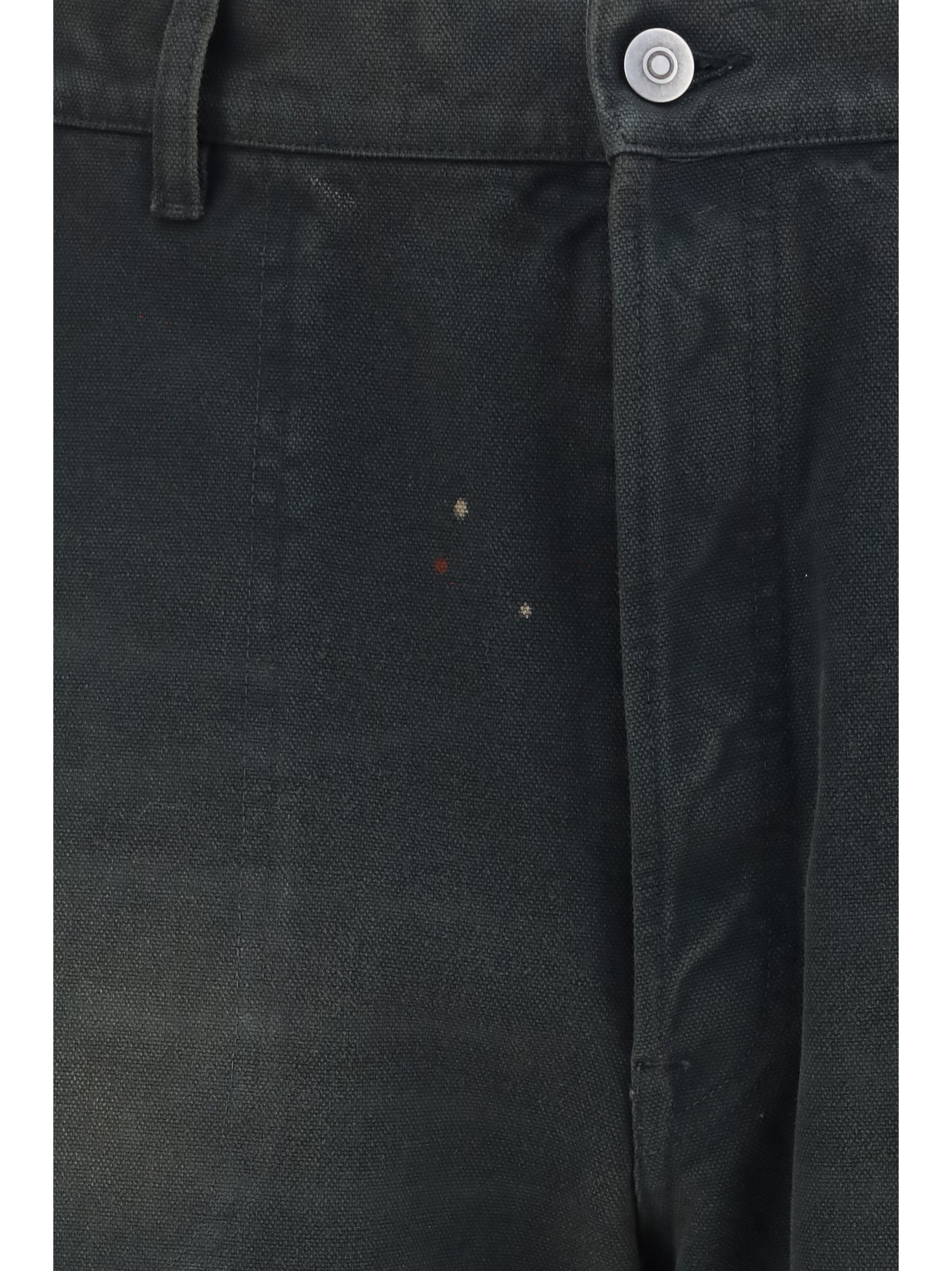 Double-Dye Cotton Trousers — Black