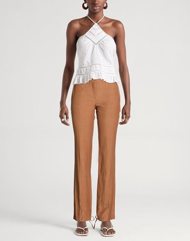 Woman Pants Brown Size 6 Viscose, Linen
