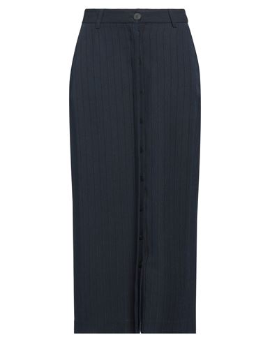 Momoní Woman Midi skirt Midnight blue Size 2 Viscose, Wool