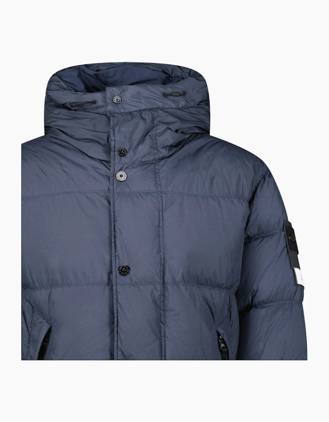 Men's Stone Island Hooded Down Crinkle Reps NY Jacket in Navy - : 42/Regular