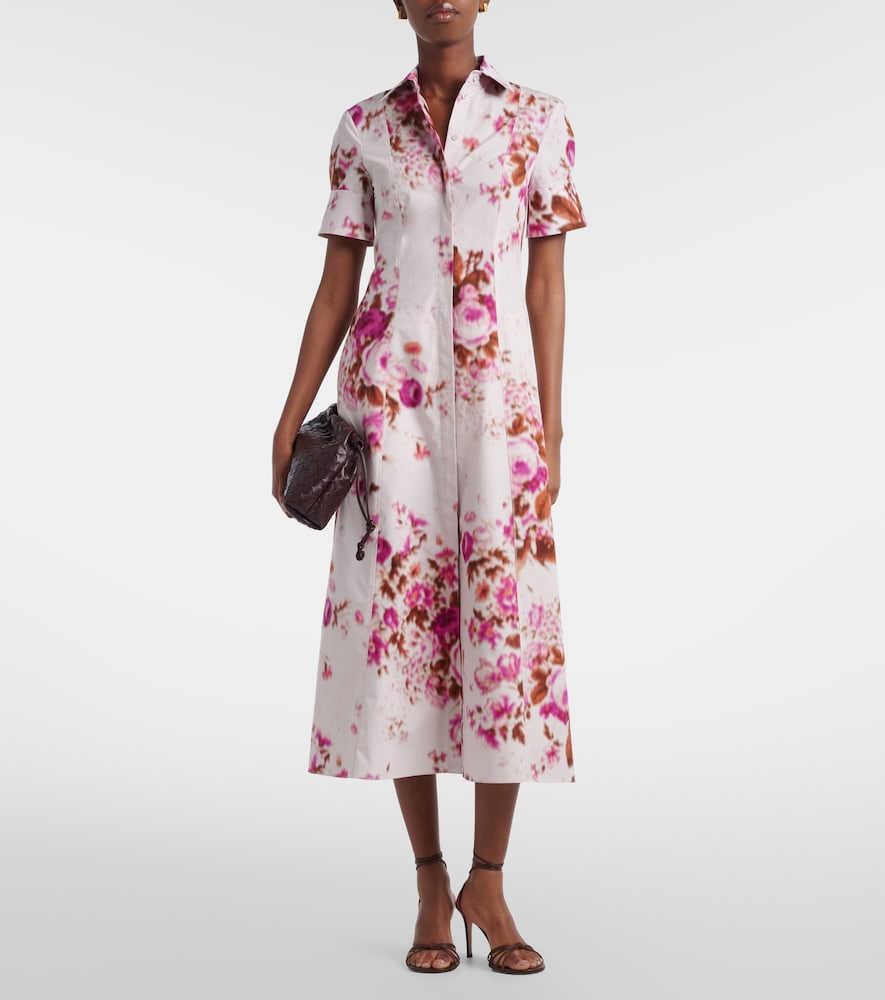 Floral cotton poplin shirt dress