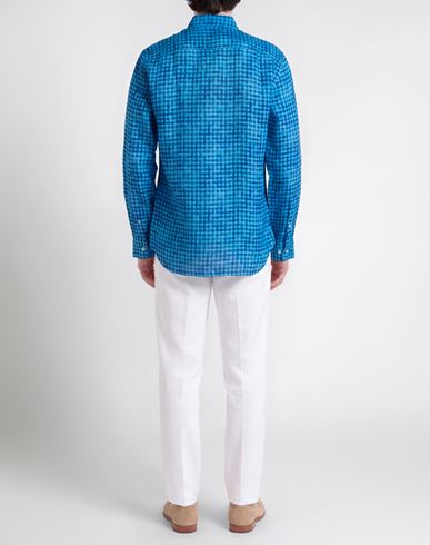 Man Shirt Azure Size L Linen