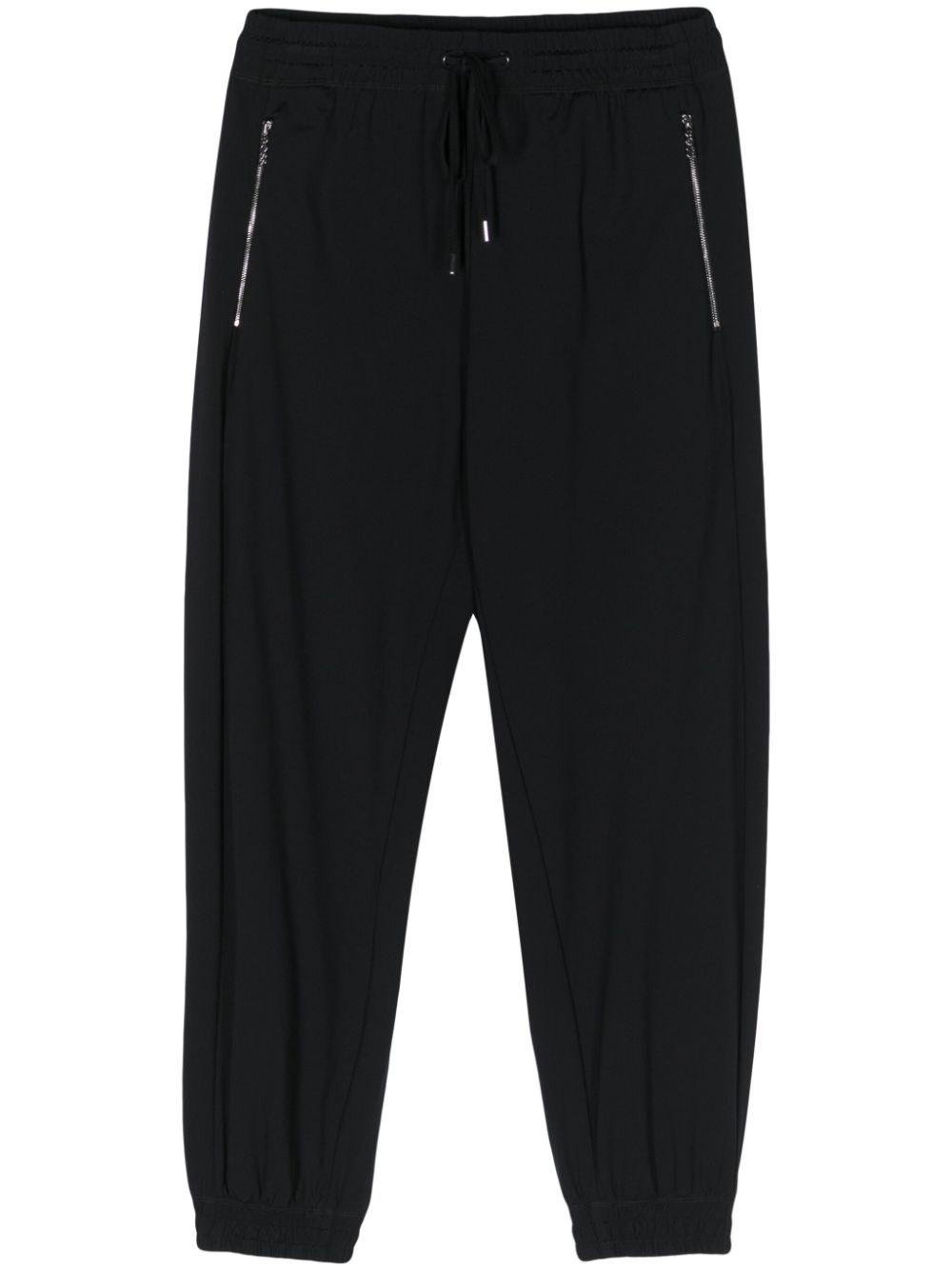 Drawstring-waist track pants - Black