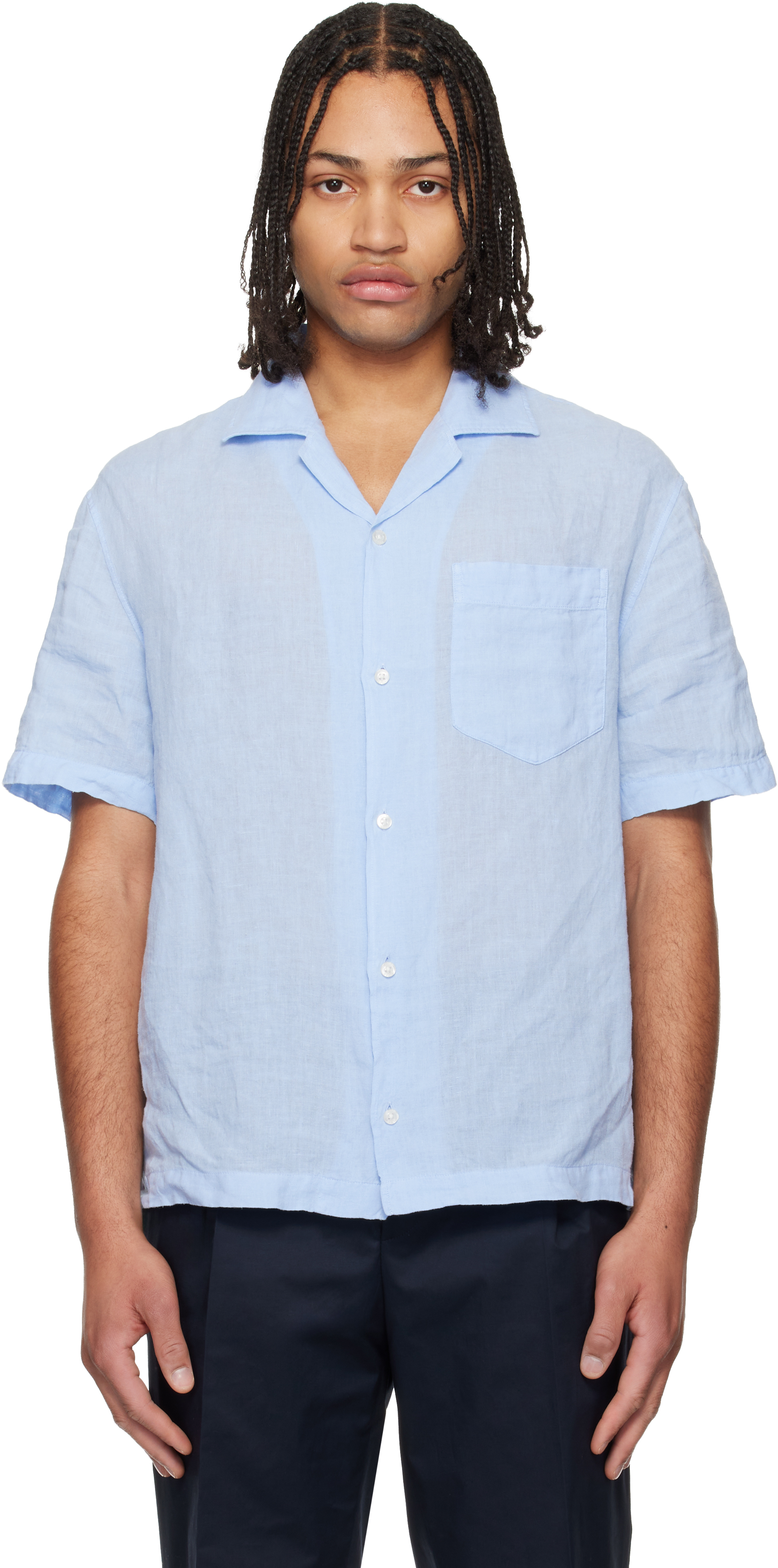 Blue Camp Collar Shirt