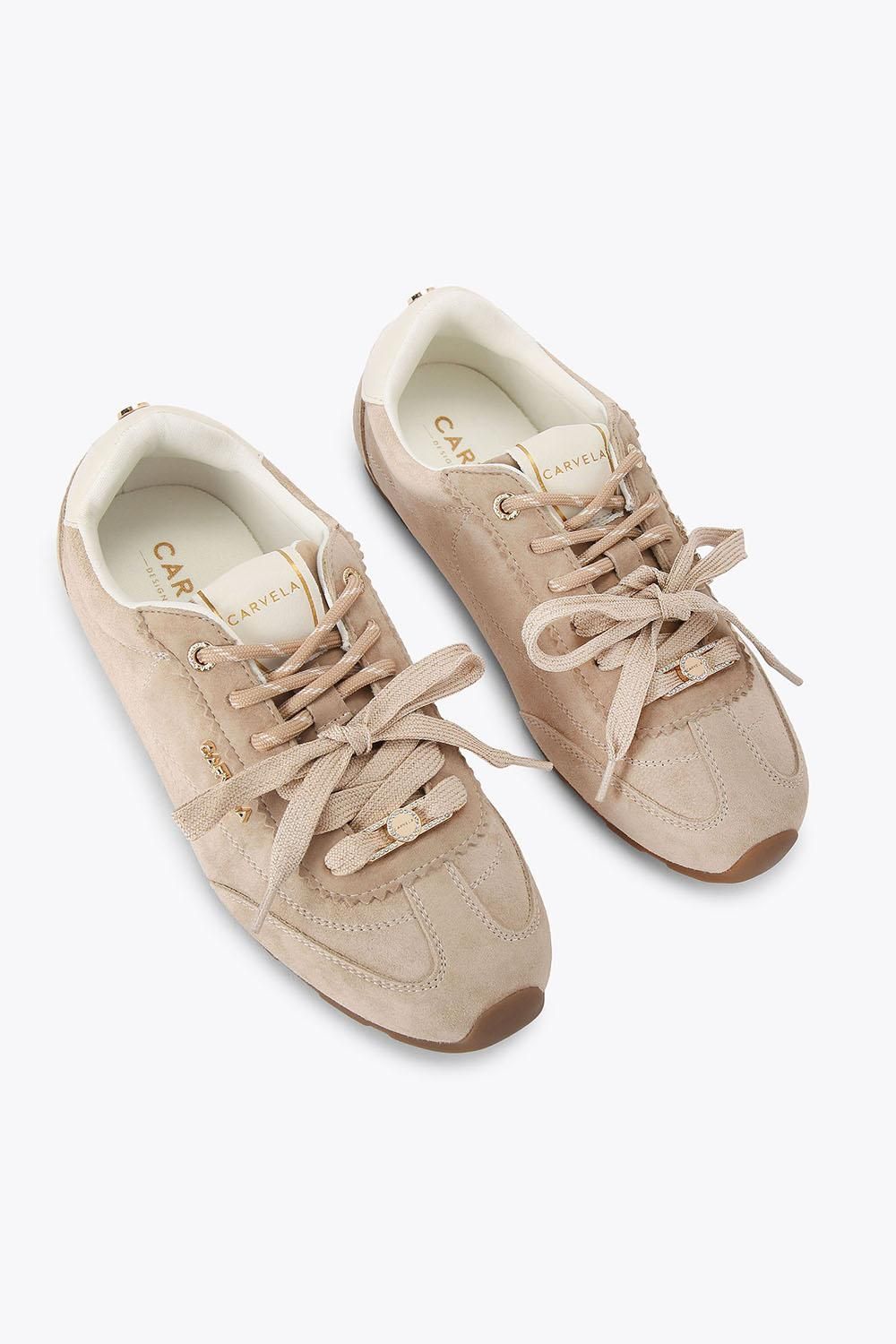 Carvela 'tivoli Sneaker' Suede Trainers In Beige