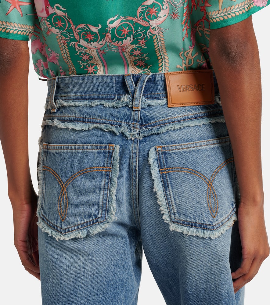 Mid-rise wide-leg jeans